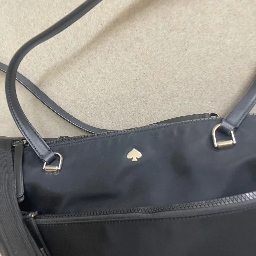 Kate Spade Chelsea Black Nylon Baby Bag Diaper Bag Crossbody interior Matt